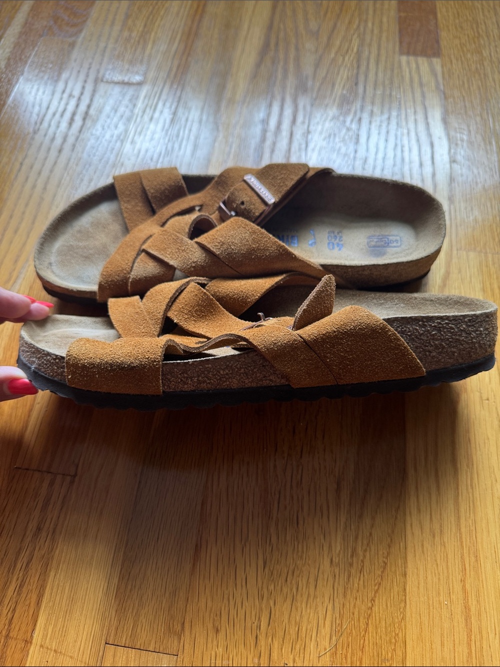 Birkenstocks Lugano Crisscross Sandals. Color: Mink - Picture 2 of 8